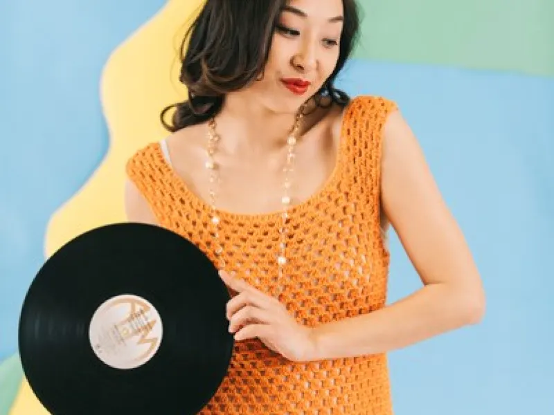 Retro style crochet dress in sport weight yarn