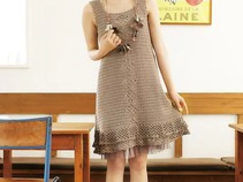 Lacy crochet dress with floral openwork motifs