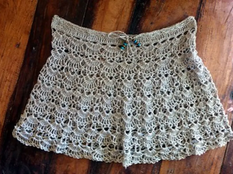 Lace crochet shorts with delicate openwork detail