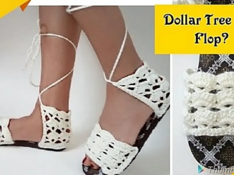 Pair of crochet sandals on flip-flop soles