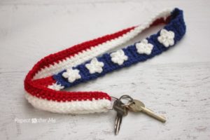 Star & Stripes Lanyard-crochet patterns for 4th July