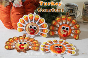 Turkey Coasters & Ornaments-Crochet Turkey Patterns