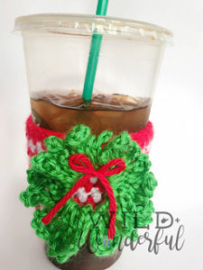 Free Easy Crochet Patterns for Christmas Themed Cup Cozy