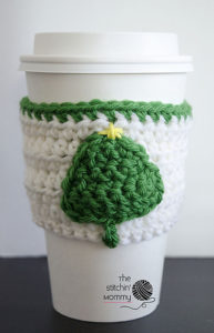 Free Easy Crochet Patterns for Christmas Themed Cup Cozy