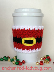 Free Easy Crochet Patterns for Christmas Themed Cup Cozy