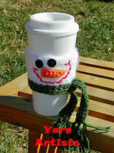 Free Easy Crochet Patterns for Christmas Themed Cup Cozy