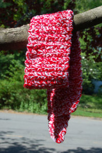 Crochet Peppermint Christmas Scarf