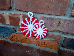 Crochet Peppermint Christmas Ornaments