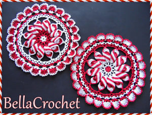 Crochet Peppermint Christmas Doily