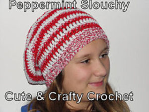 Crochet Peppermint Christmas Beanie