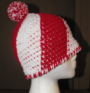 Crochet Peppermint Christmas Beanie