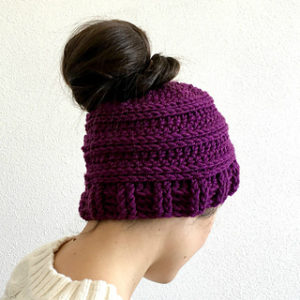 Messy Bun Hat Free Crochet Patterns