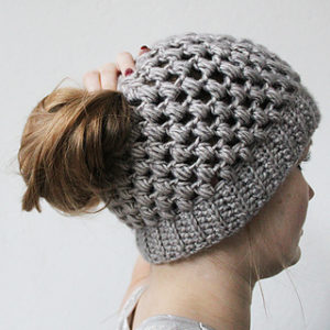 Messy Bun Hat Free Crochet Patterns