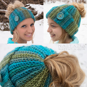 Messy Bun Hat Free Crochet Patterns