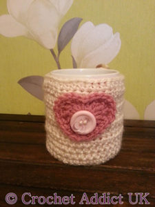 Free Easy Crochet Patterns for Valentine's Day Mug Cozy