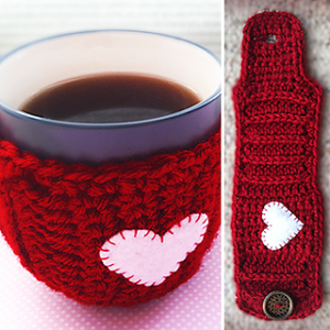 Free Easy Crochet Patterns for Valentine's Day Mug Cozy