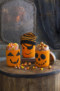 Free Crochet Patterns for Halloween Cup Cozy, Mug Cozy, Jar Cozy