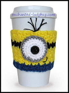 Free Crochet Patterns for Minion Mug Cozy/ Cup Cozy/ Coffee Cozy