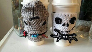 Free Crochet Patterns for Halloween Cup Cozy, Mug Cozy, Jar Cozy