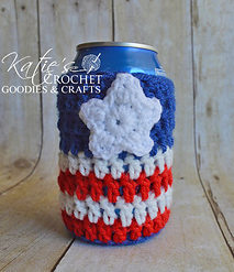 12 Free Crochet Patterns For American Flag Can Cozy & Mug Cozy