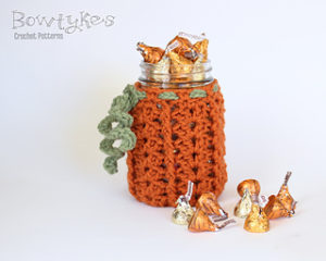 Free Crochet Patterns for Halloween Cup Cozy, Mug Cozy, Jar Cozy