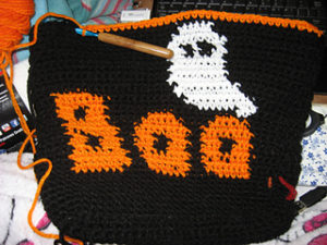 Free Crochet Patterns for Ghost Halloween Trick or Treat Bags