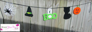 Free Crochet Patterns for a Halloween Banner with a BOO sign