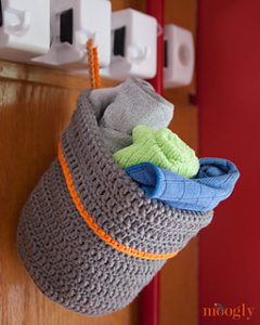 Free Crochet Patterns for Crochet Hanging Basket using Aran/ Worsted Weight Yarn