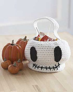 Free Crochet Patterns for Skull Halloween Trick or Treat Bags