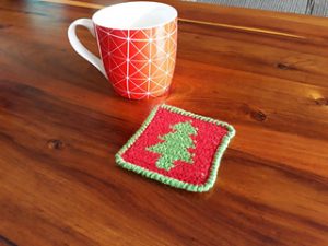 Free Crochet Patterns for Christmas Tree Christmas Coasters