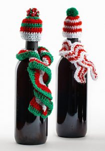 Free Crochet Patterns for Christmas Wine Bottle Decorations