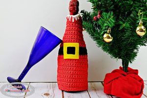 Free Crochet Patterns for Christmas Wine Bottle Decorations