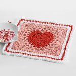 Free Crochet Patterns for Heart Dishcloths for Valentine's Day